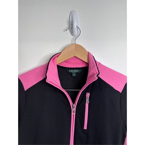 Lauren Ralph Lauren Jacket Womens Full Zip Pink/Black Long Sleeve Logo Size Smal - Picture 12 of 12